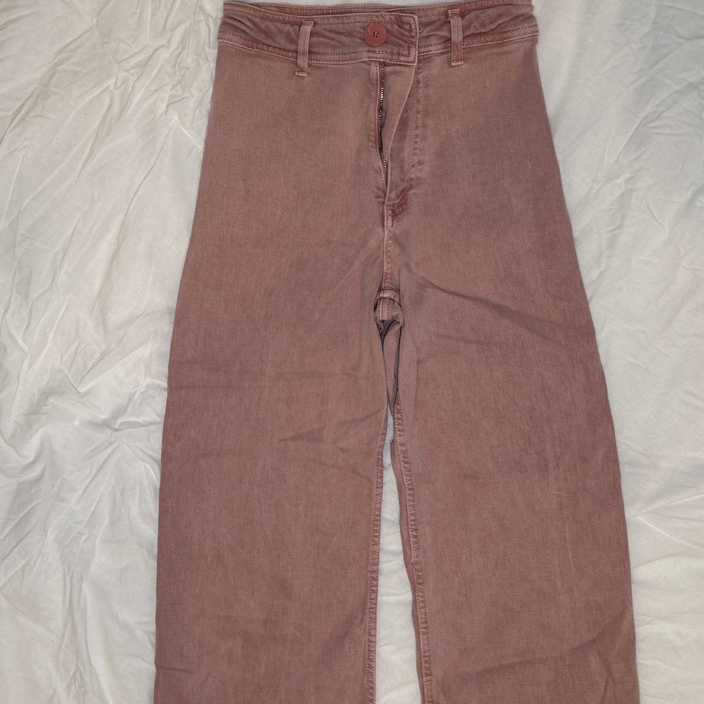 Zara Dusty Pink High Waisted Jeans Size 2 - Picture 8 of 16